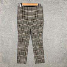 Rag & Bone Simone Ankle Pants Women's 6 Gray/Cream Plaid Stretch Skinny Academia