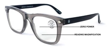 Men Progressive Bifocal Reading Glasses – No Line - Clear Zero Power On Top Read