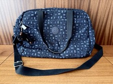 Kipling Popper Diaper Bag Monkeys Print Navy 18 x 12 Shoulder Strap Pockets