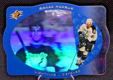 1996-97 SPx #42 Roman Hamrlik Blue Die Cut Holo Lightning