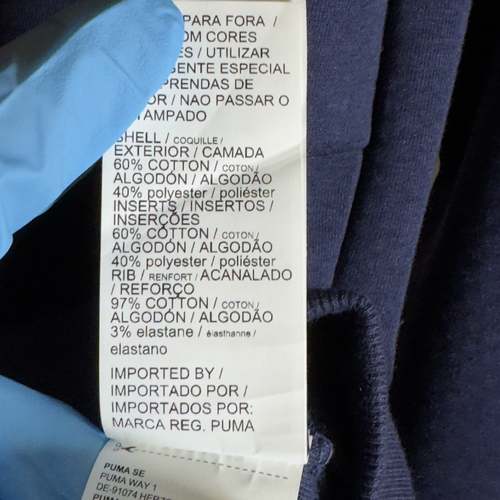 Chaqueta deportiva Puma manga larga azul marino para hombre talla grande cremallera completa bolsillo liso top - Imagen 11 de 12