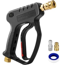 Short Pressure Washer Gun, 5000PSI Stubby Pressure Washer Spray Gun for Car W...