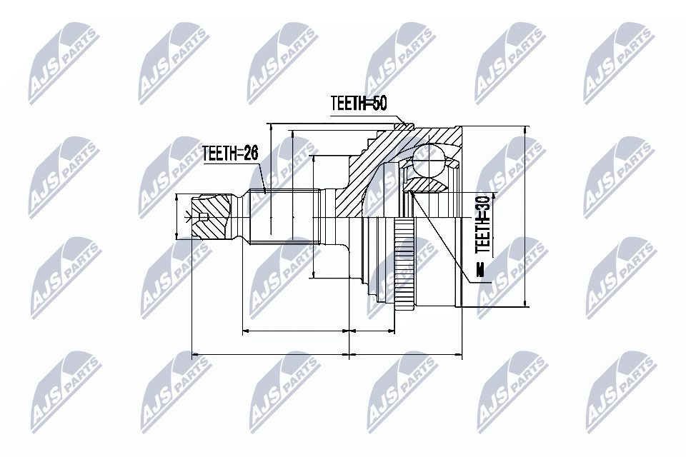 Nty Outer Cv Joint For Honda Hr-V 99-,Stream Rn 00-06 /+Abs=50T - Image 7