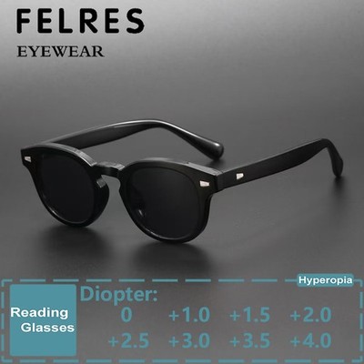 Men Women Classic Oval Tinted Reading Glasses Outdoor Shade Presbyopic Glasses