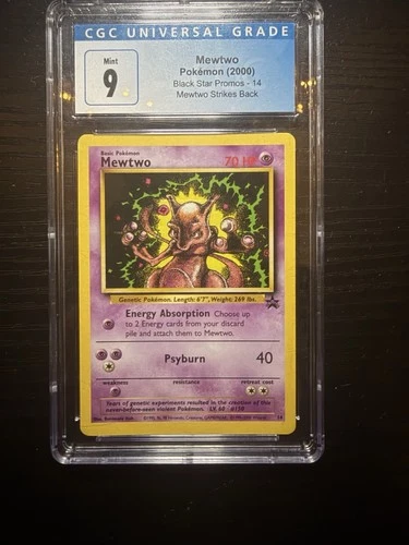 Pokémon Mewtwo Promo CGC 9 Graded Card 14/53 Wotc Promo Regular 2000