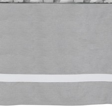 Lambs  Ivy Signature Gray Linen with White Trim 4-Sided Crib Skirt