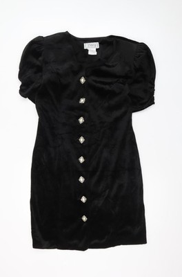 D.B.Y. Ltd Damen schwarz Etui Kurzarm Vintage Kleid Größe 8