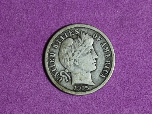 1915- Barber Silver One Dime #P34065
