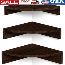 Rustic Wall Mount Wooden Corner Shelves Practical Lightweight Storage Home New