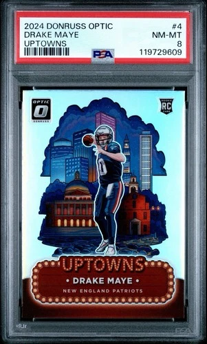 2024 PANINI DONRUSS OPTIC UPTOWNS #4 DRAKE MAYE ROOKIE RC PSA 8