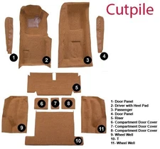 1971-75 Chevrolet Corvette Coupe Carpet - Loop colors do not include Door Panels