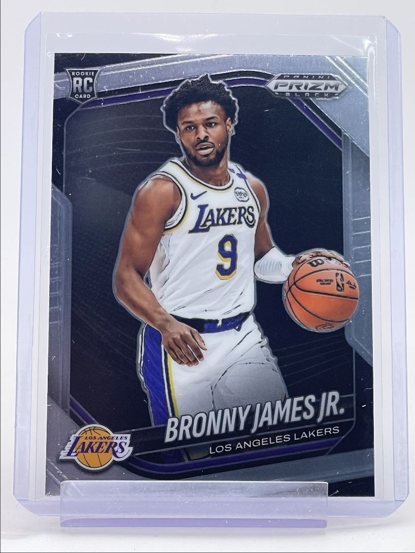 BRONNY JAMES JR. 2024-25 PANINI PRIZM BLACK ROOKIE LAKERS #94 A RC Q5919