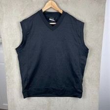 Men's Nike Golf Dri-Fit Sleeveless Jacket Vest Jumper Black Size L Large V Neck