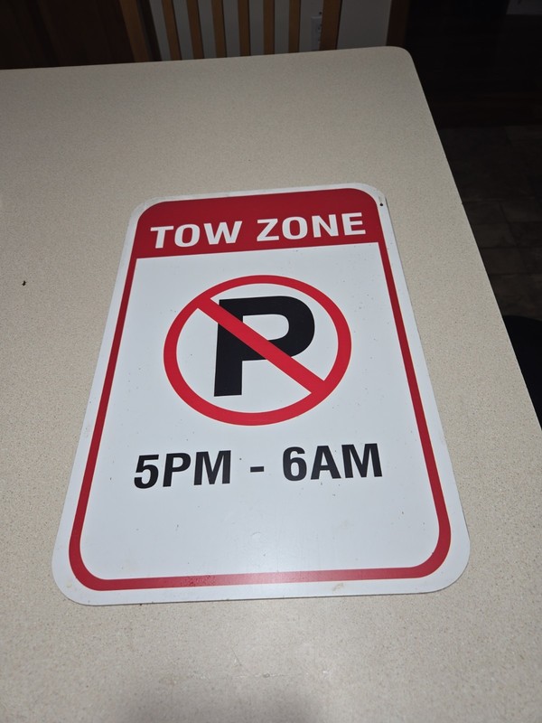 Retired No Parking Tow Zone Road Sign