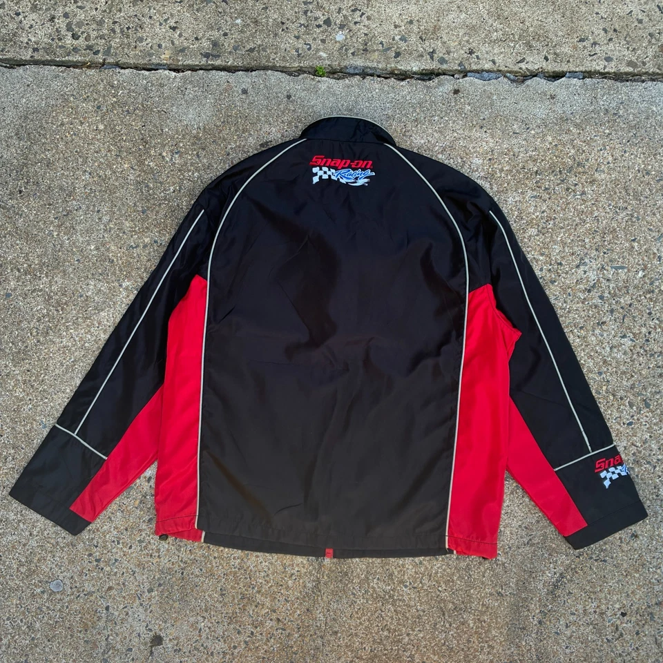 NEW Snap On Racing Jacket Men Large Black Red Embroidered Zipper Motorsports - Image 2 of 4