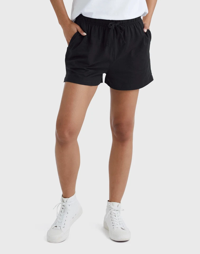 Hanes Jersey Shorts Women's Originals Cotton Pockets Drawcord Cotton 2.5 inseam