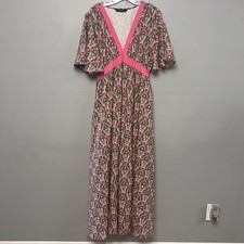 Boutique Giving Me Butterflies Vibrant Colorful V-Neck Maxi Dress Resort Wear