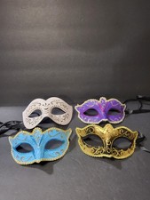 Lot Of 4 Mardi Gras Halloween Venetian Masquerade Party Ball Masks DE09