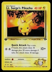 Lt. Surge's Pikachu #84/132 Gym Challenge 1st Edition