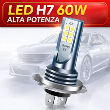 LAMPADINA H7 LED SMD 60W 12V LUCE BIANCA 6500K FARI FANALI CANBUS PER AUTO MOTO