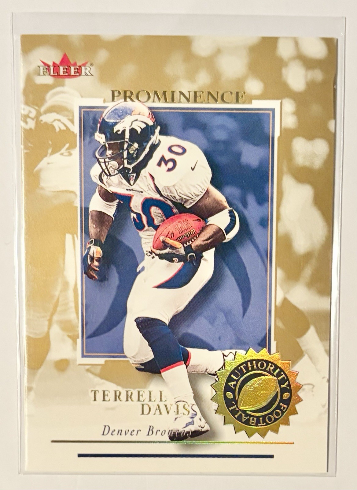 2001 Fleer Authority Terrell Davis Prominence Gold /75, SP, Denver Broncos 🐴🔥