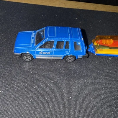 Vintage Majorette#320  Sedan & Glider  on Trailer: Diecast Collectible Toy Car - Image 1 of 4