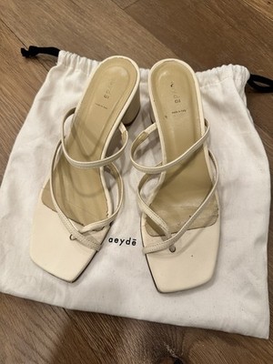 Aeyde Leather White Sandals Size 37