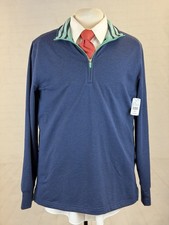 New Brooks Brothers Men's Navy Blue Quarter Zip Sweater Large 138 Slim Fit NWT