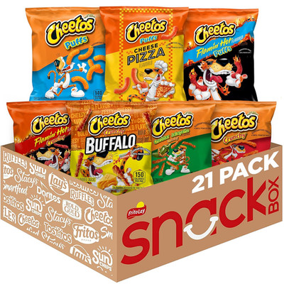 Cheese Flavored Snacks Variety Pack of Chips (Pack of 21)