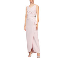 Alex Evenings Women's Slimming Long Side Mother of The Bride Dress, Blush, 6R