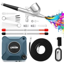 Airbrush Kit with Air Compressor, Dual Action 40 PSI 10.5 L/min Airbrush Set ...