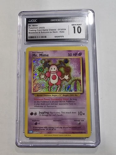 2023 Pokemon Classic Game Mr Mime 013/034 Blastoise Suicune ex Deck Holo CGC 10