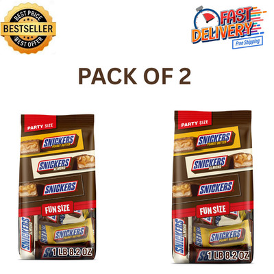 Snickers Football Candy Bars Variety Pack of 2 Fun Size Chocolate 24oz Bag