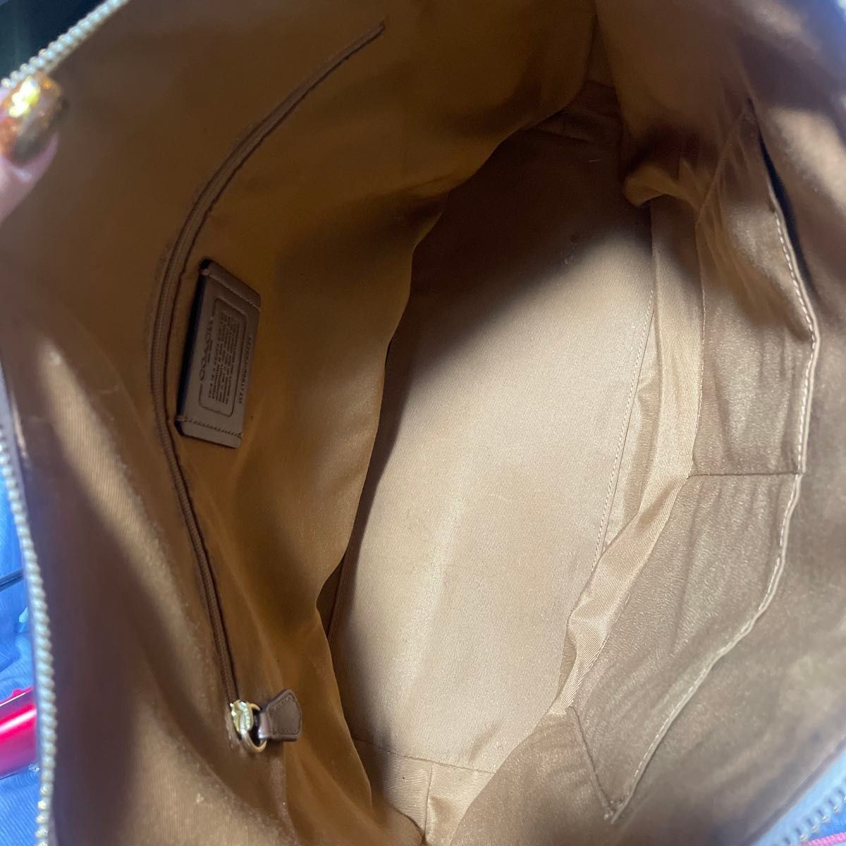 COACH Tote Bag White Python Pattern Handle 17a - image 6