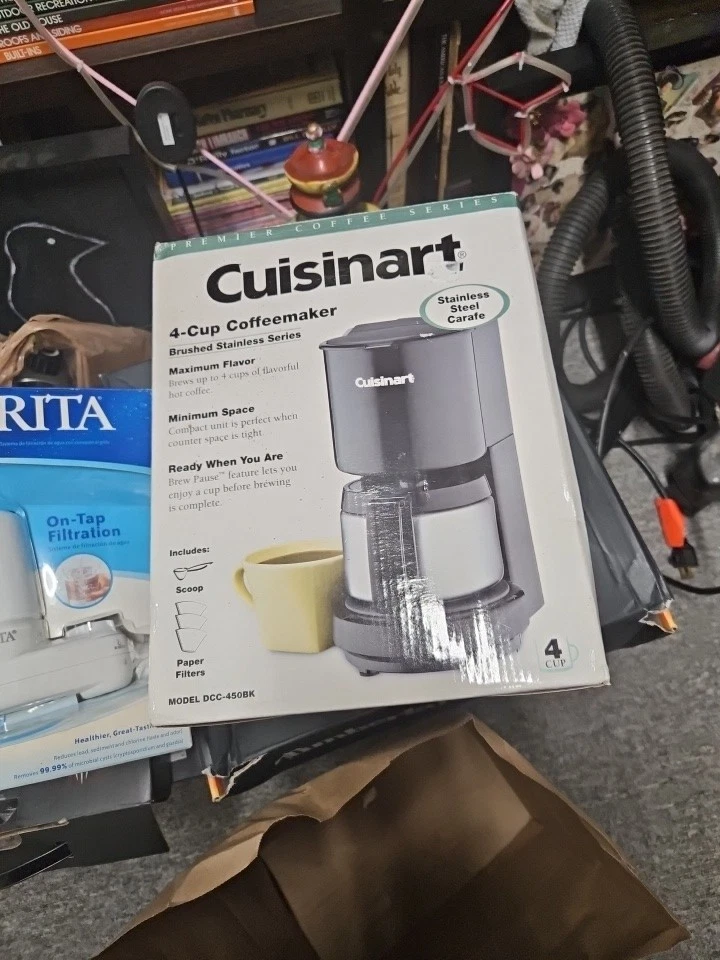 Cuisinart #DCC-450BK Coffee 4-Cup Maker with Stainless-Steel Carafe, Black -NEW
Opens in a new windo