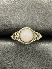 EUC Sterling Silver Rose Quartz Ring Size 6.25 925 E18