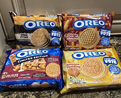 Oreo Limited Edition Lot 4 Apple Pie Banana Pudding Deep Fried Chicken & Waffles