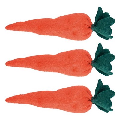 3Pcs Easter Carrot Ornaments Simulation Carrot Toys Holiday Party Favors