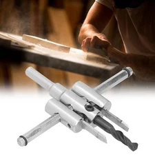 Adjustable Circle Hole Cutter Saw Kit Wood Drill Bit Round Cutting Woodworking