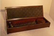 Martello Richter, martello da asta con blocco e cofanetto, tornito a mano, nuovo