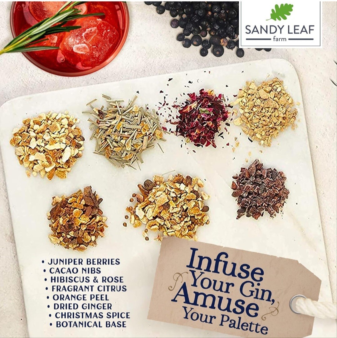 Sandy Leaf Farm Gin Making Kit 10 Bottle Gin Maker’s Set w/Pink