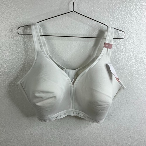 Cacique leggermente foderato senza filo cotone collezione 44DD/DDD bianco copertura completa - Foto 7 di 21