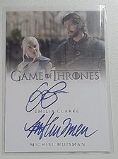 2023 Emilia Clarke/Michiel Huisman Game of Thrones  Dual Auto 9/33, factory cut