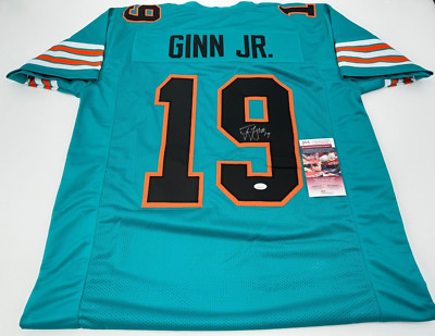 福西　日韓Ｗ杯　サイン入りユニフォーム TED GINN JR. MIAMI DOLPHINS SIGNED CUSTOM STITCHED JERSEY JSA