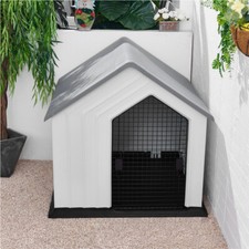 Plastic Dog Kennel Pet House Weatherproof Home Outdoor Animal Puppy Shelter Cage