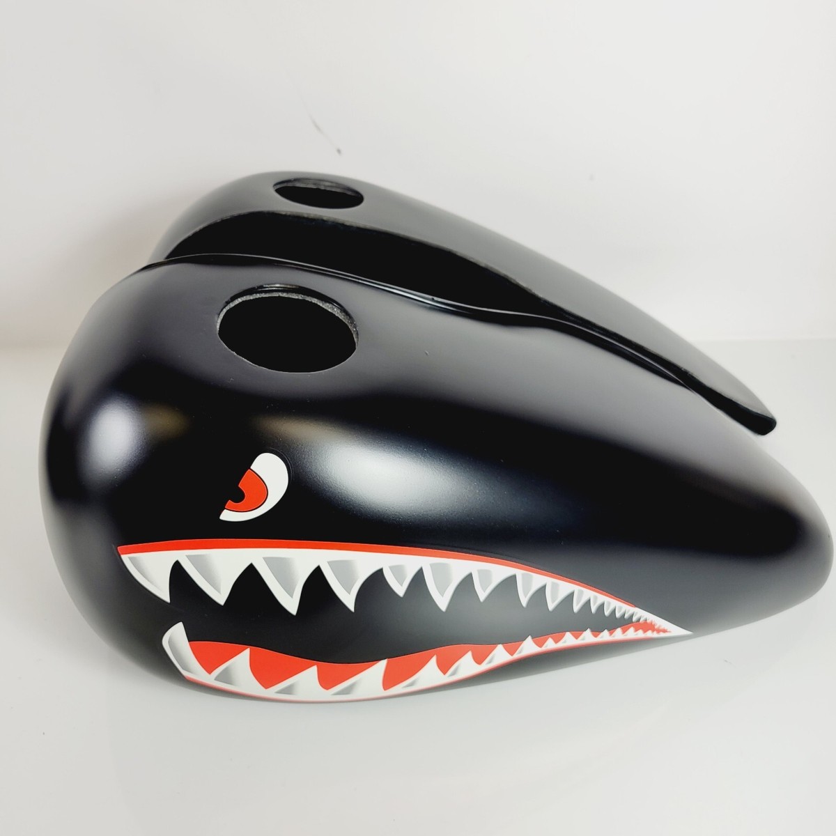 Simon Kustom Shark Mouth Matte Black 84-99 Softail Split Gas Tank