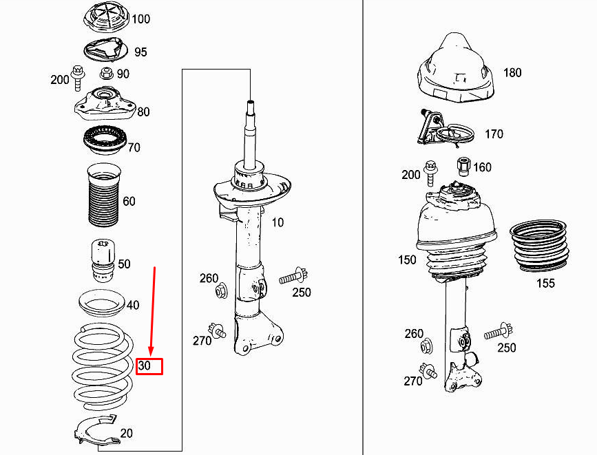 MERCEDES-BENZ CLS C218 Front Coil Spring A2183213904