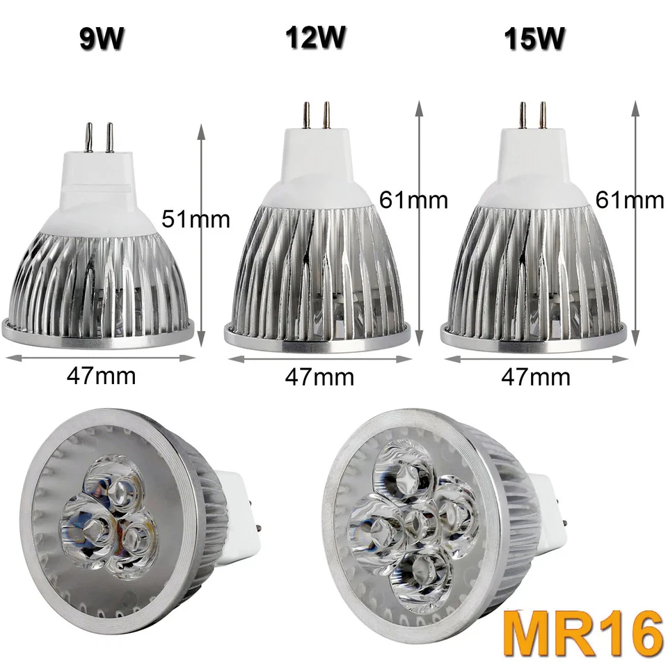 Red Yellow Green Light Dimmable LED Spotlight Bulbs MR16 GU10 E27 GU5.3 Lamp 24V - Image 2 of 4