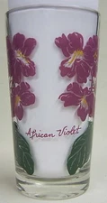 African Violet Peanut Butter Glass Glasses Drinking Kitchen Mauzy 34-3