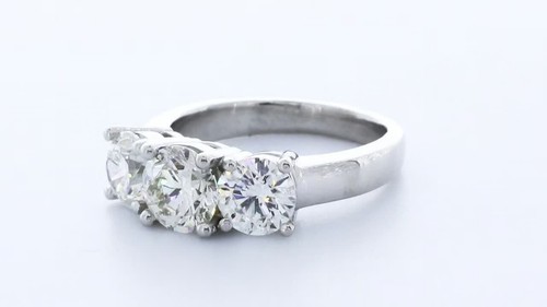 3,14ct D-SI1 Runde Natürliche Zertifizierte Diamanten 14k Klassisch Passendes Braut Set - Video 1 von 1